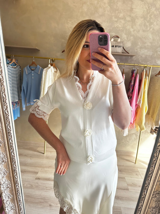 Cardigan dentelle blanc 🤍