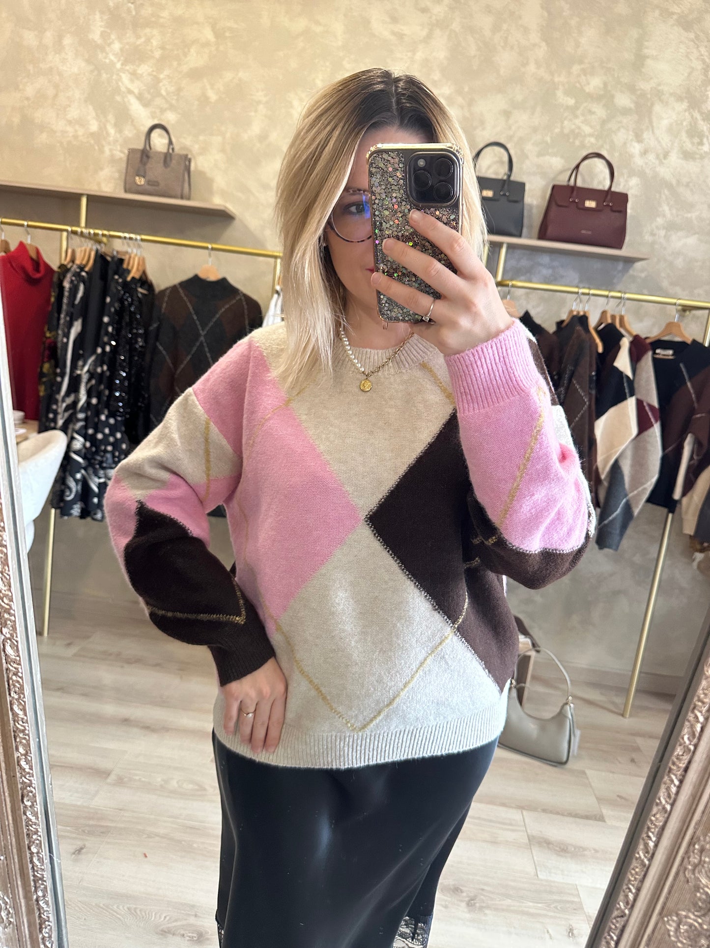Pull BURLINGTON jacquard rose