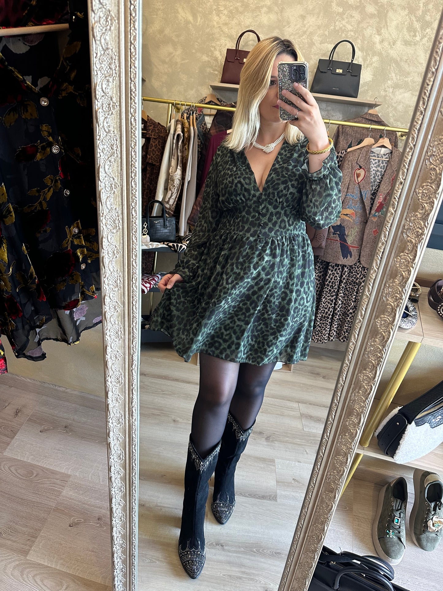 Robe PÉTRA léopard kaki
