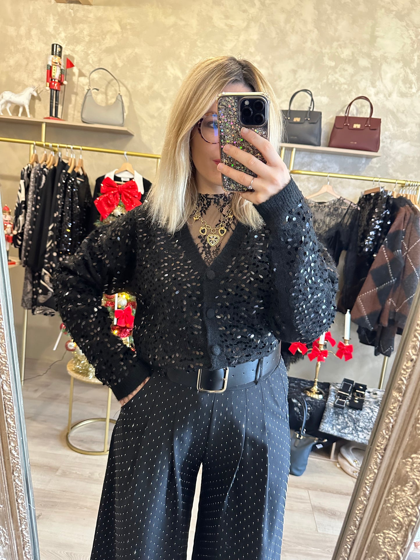 Gilet SEQUINS noir