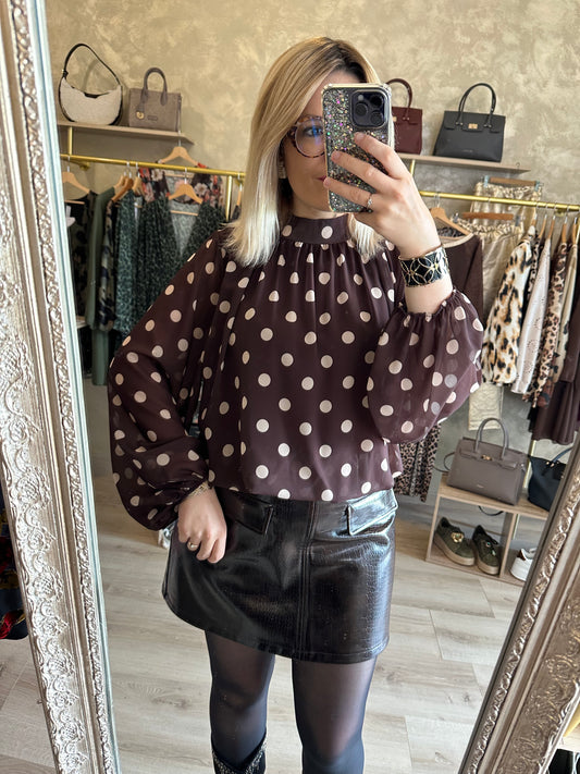 Blouse POIS chocolat