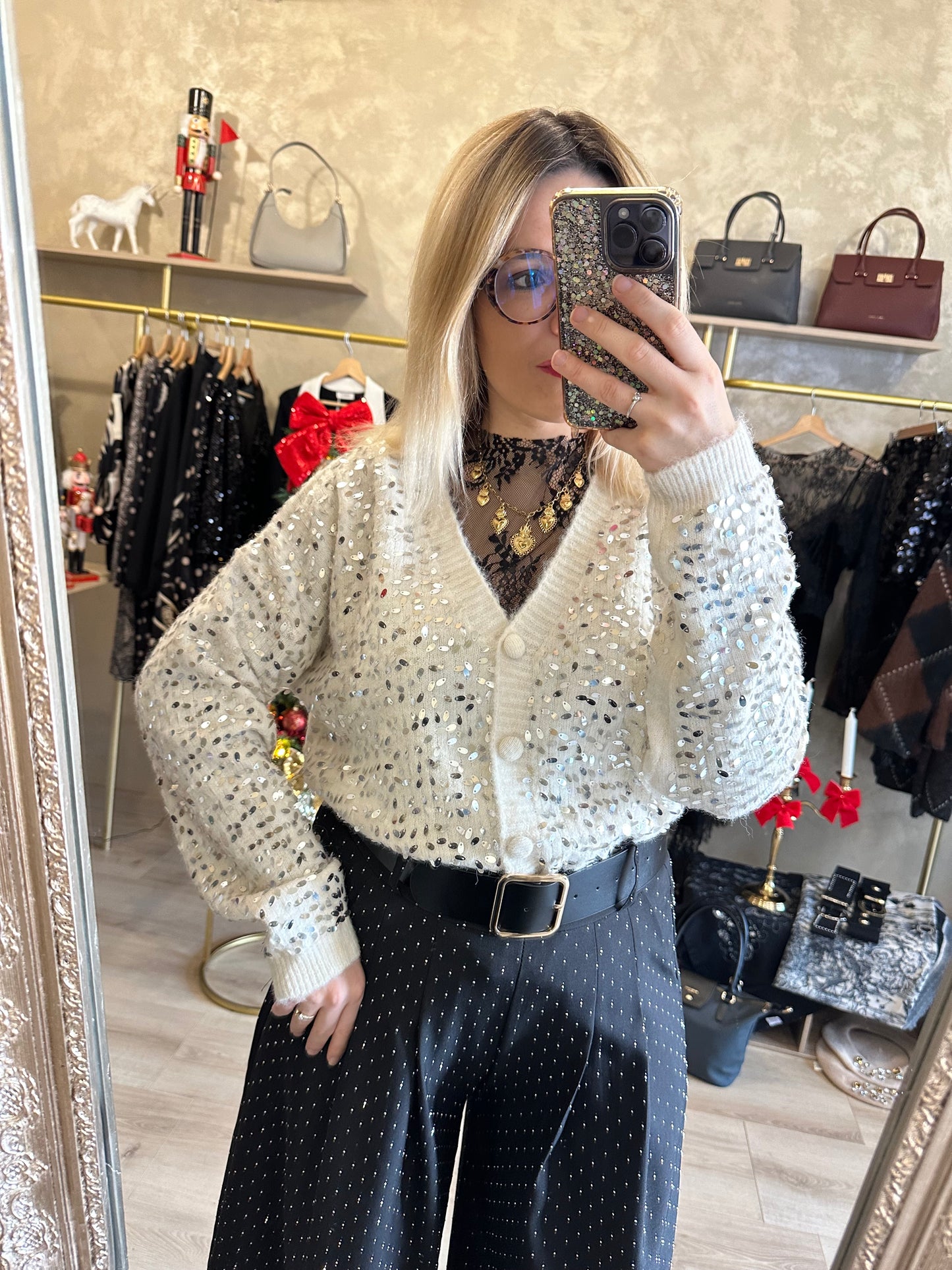 Gilet SEQUINS blanc