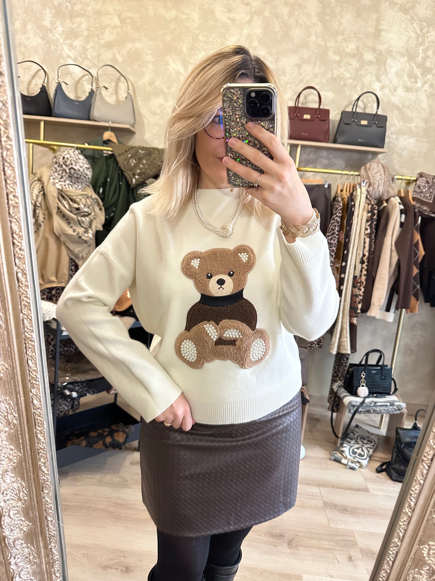 Pull TEDDY crème