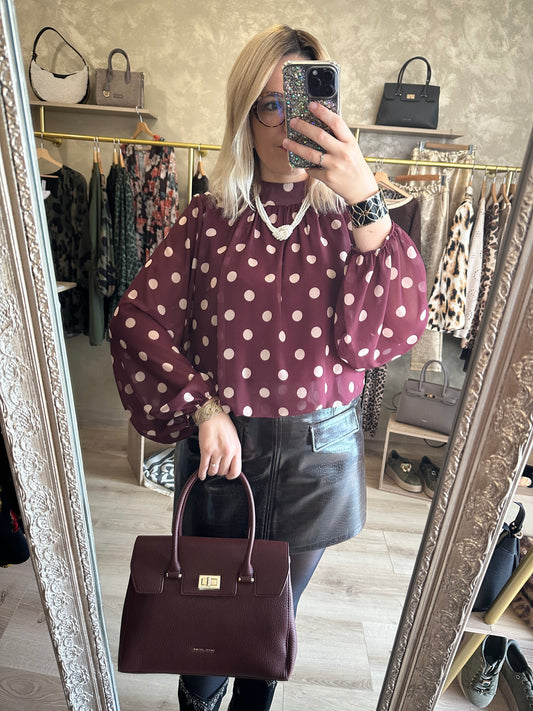 Blouse POIS bordeaux