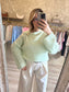Pull BIJOUX vert pastel