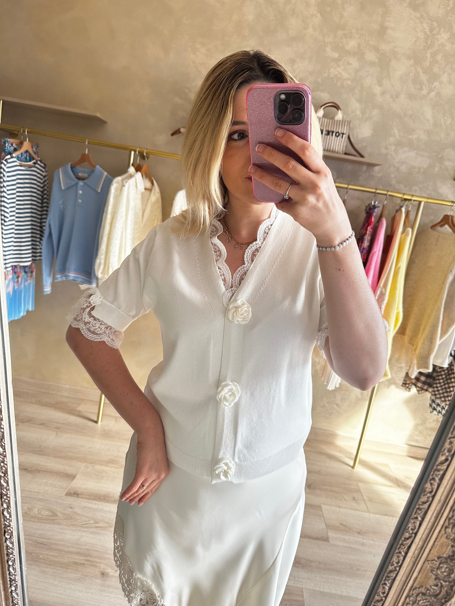 Cardigan dentelle blanc 🤍