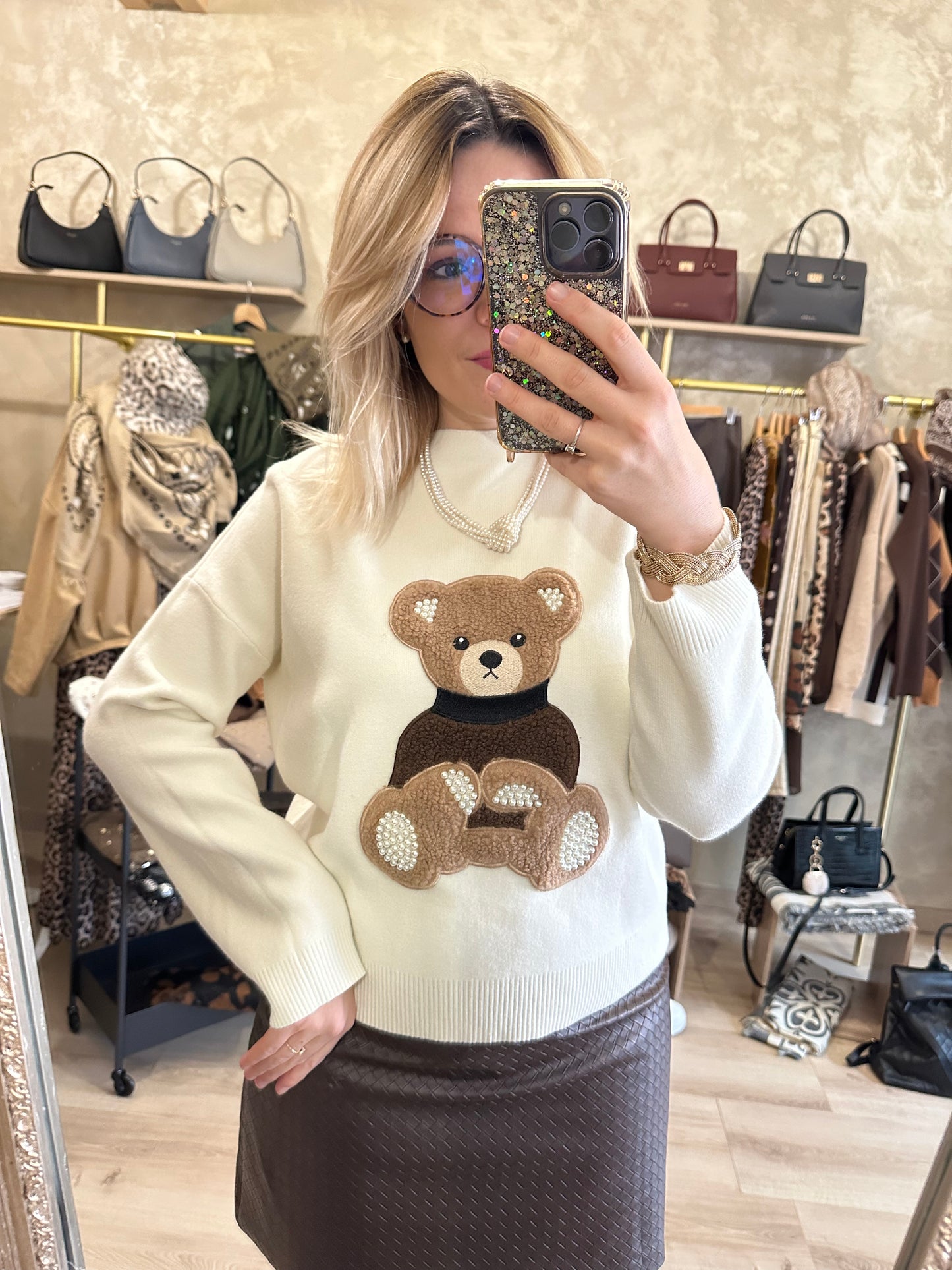Pull TEDDY crème