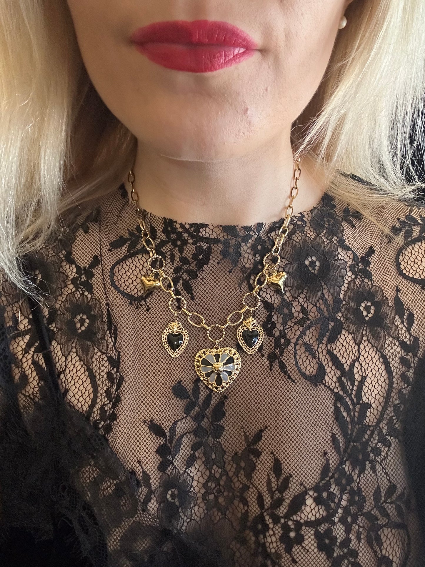 Collier et/ou bracelet CŒUR 🖤🩶