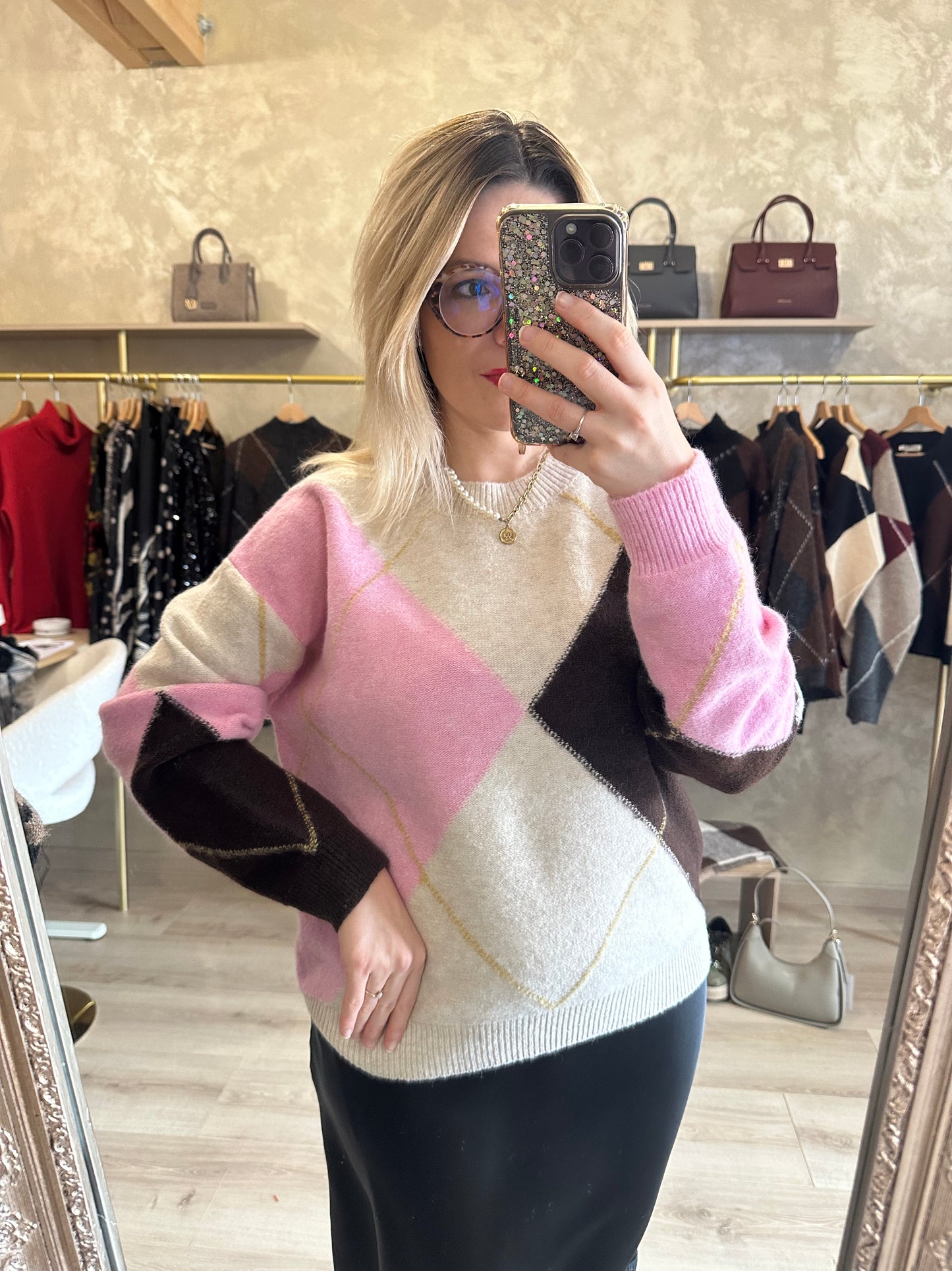 Pull BURLINGTON jacquard rose