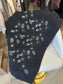 Écharpe FLEURS sequins noir