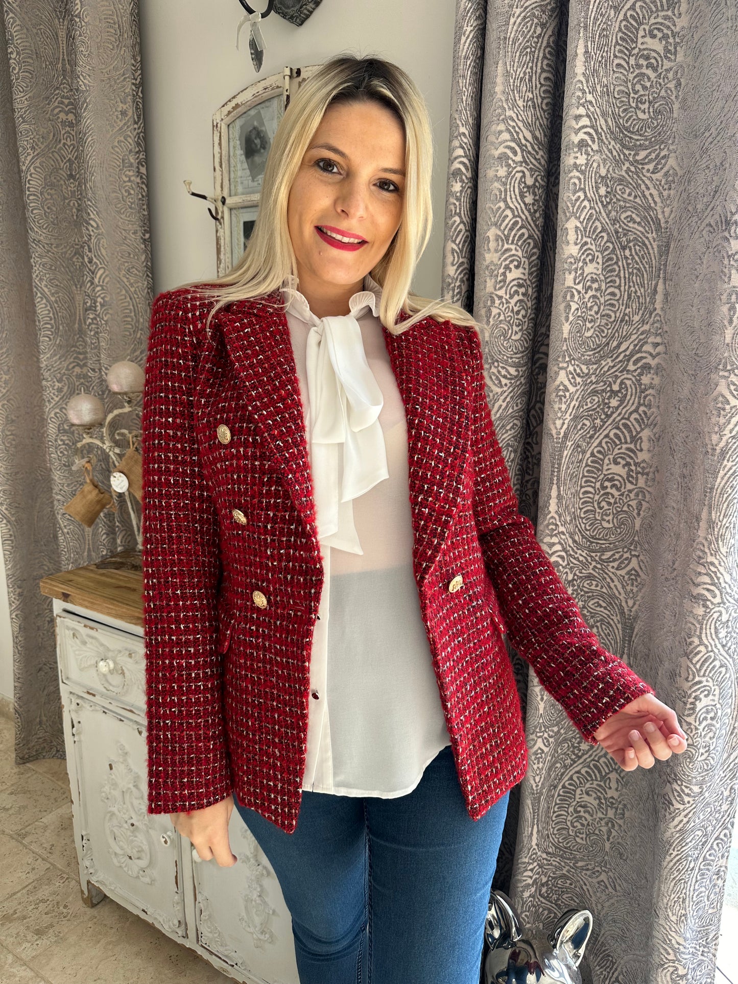 Blazer PARIS tweed rouge