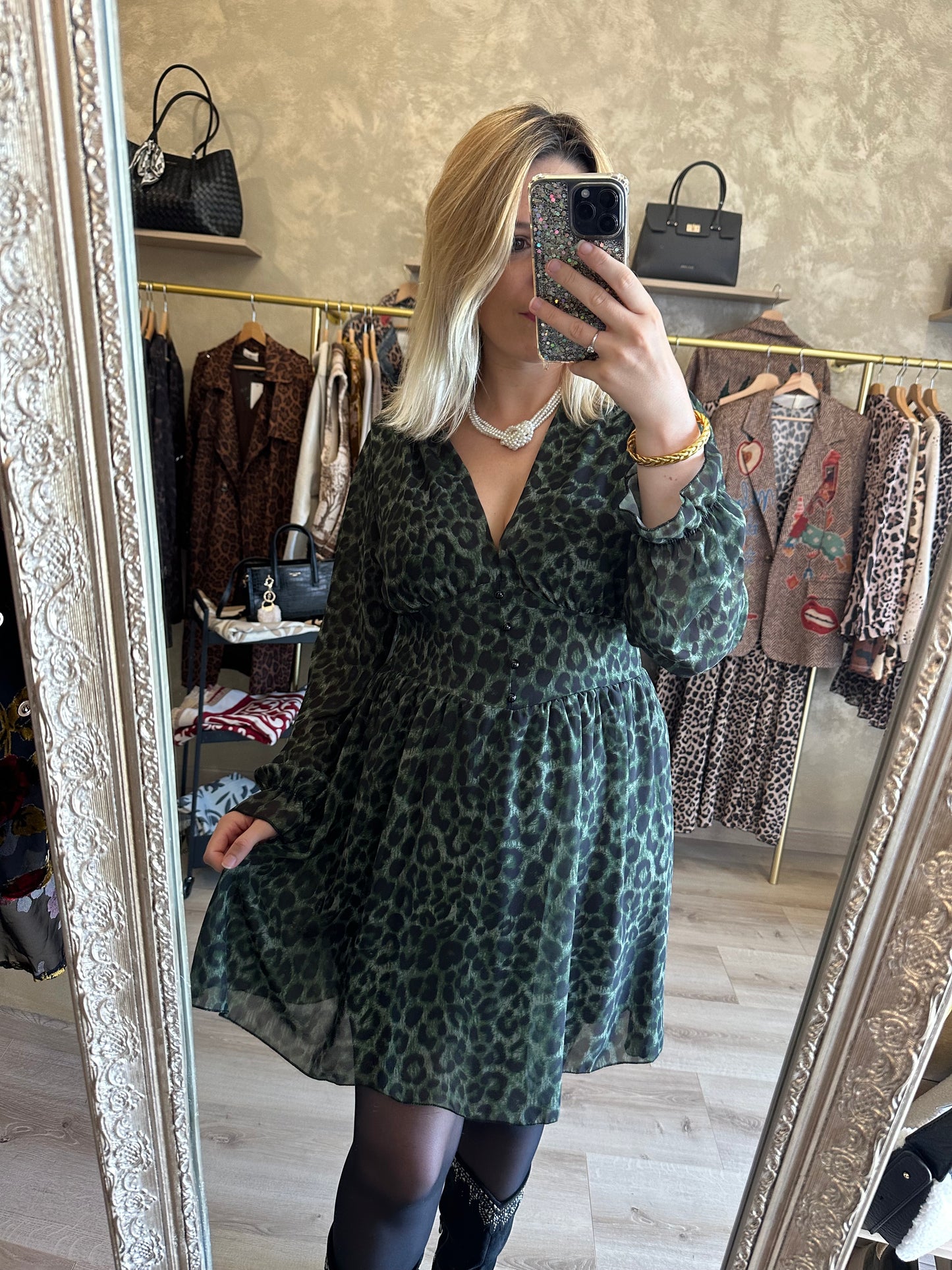 Robe PÉTRA léopard kaki