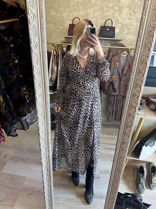Robe PÉTRA léopard longue