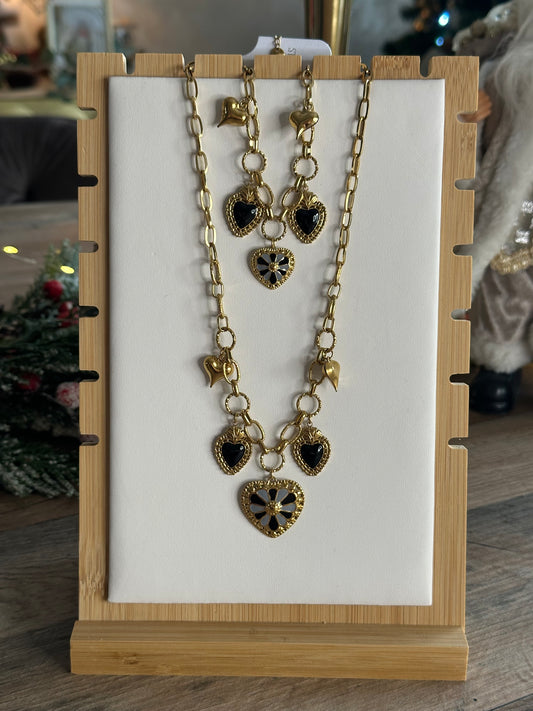 Collier et/ou bracelet CŒUR 🖤🩶