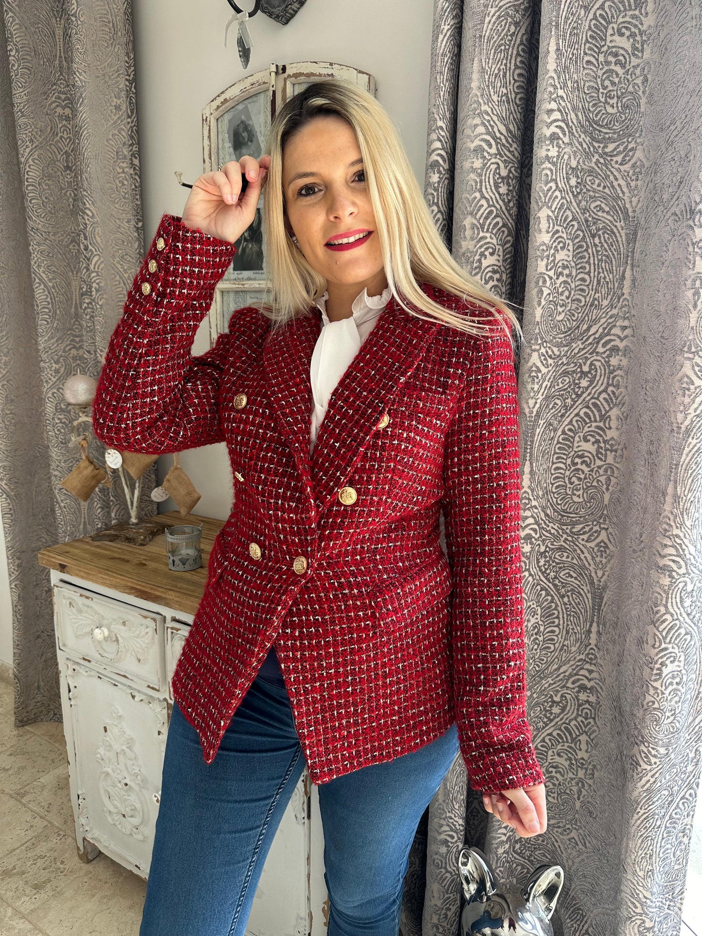 Blazer PARIS tweed rouge