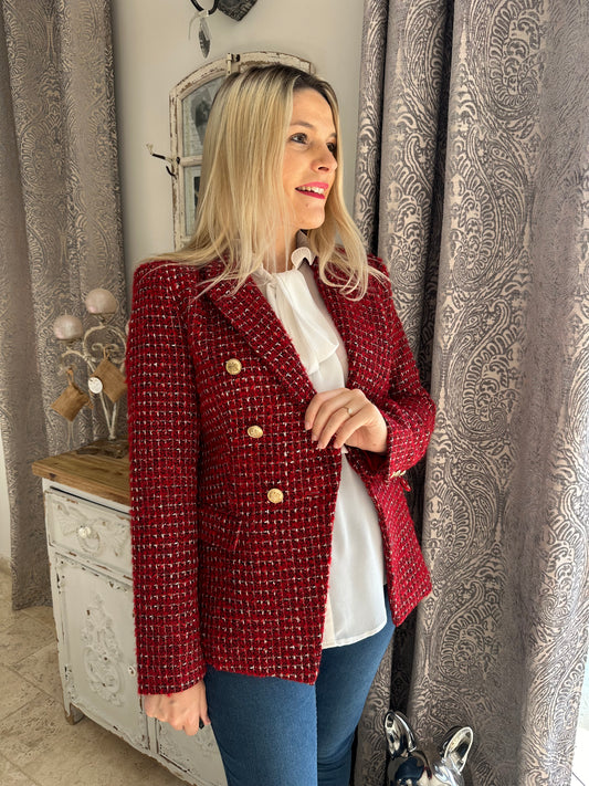 Blazer PARIS tweed rouge