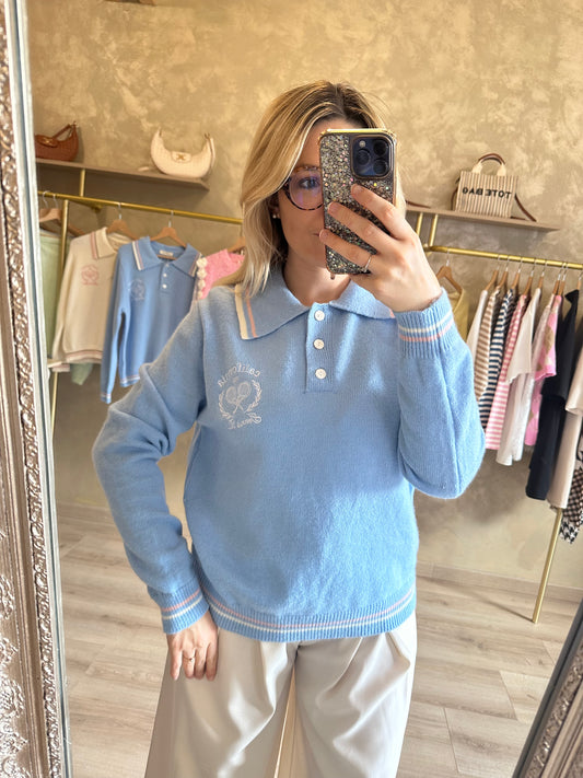 Pull POLO TENNIS GIRL bleu