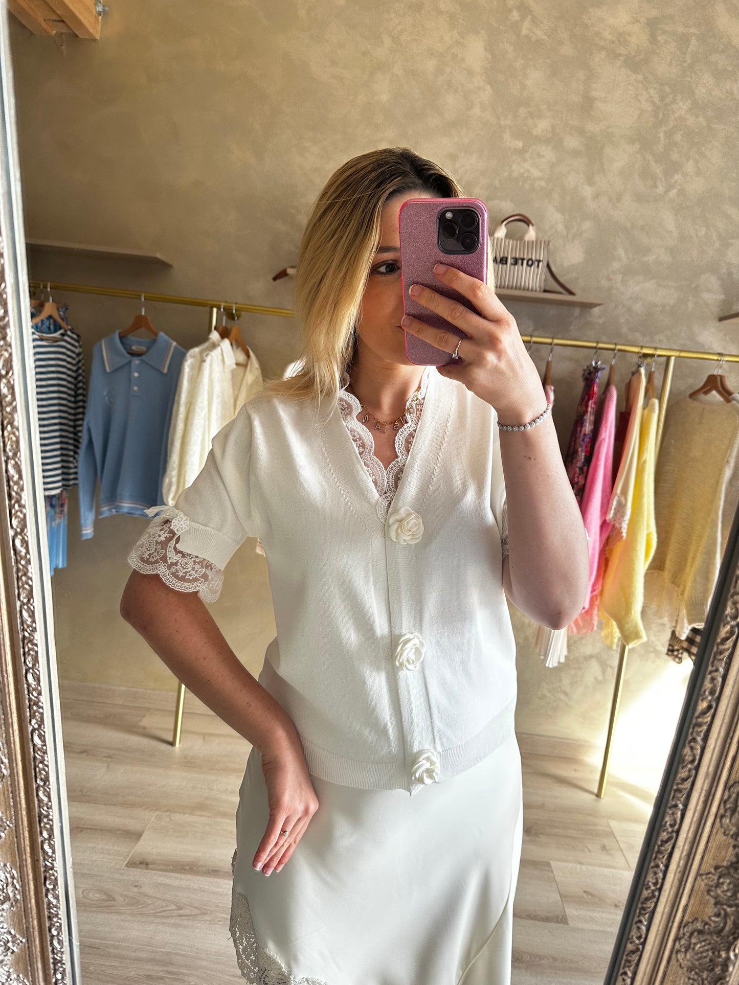 Cardigan dentelle blanc 🤍