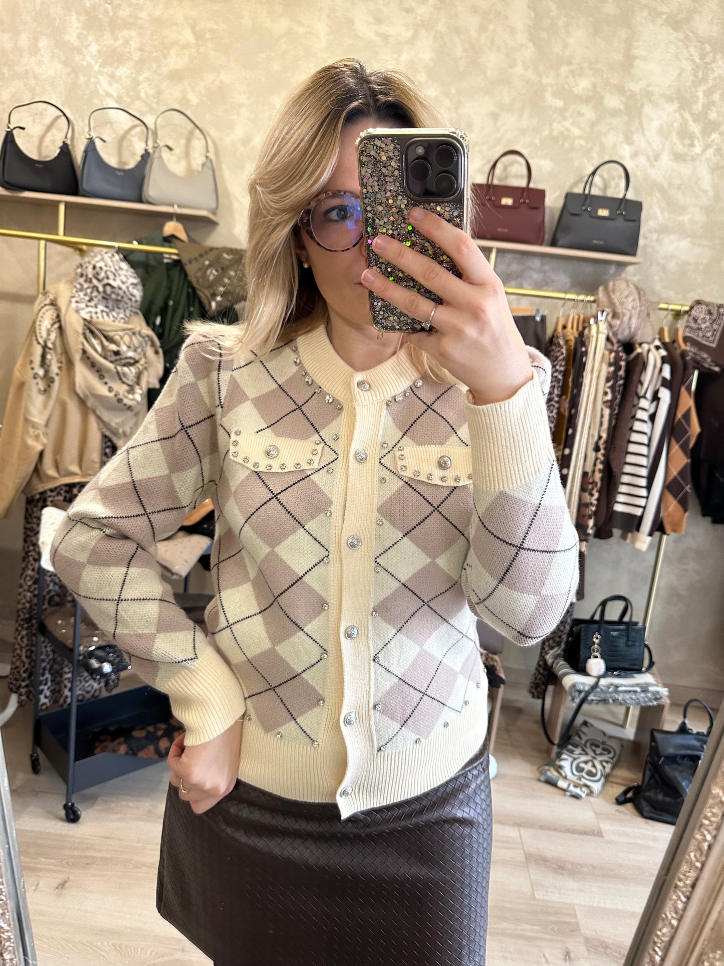 Cardigan JACQUARD strass