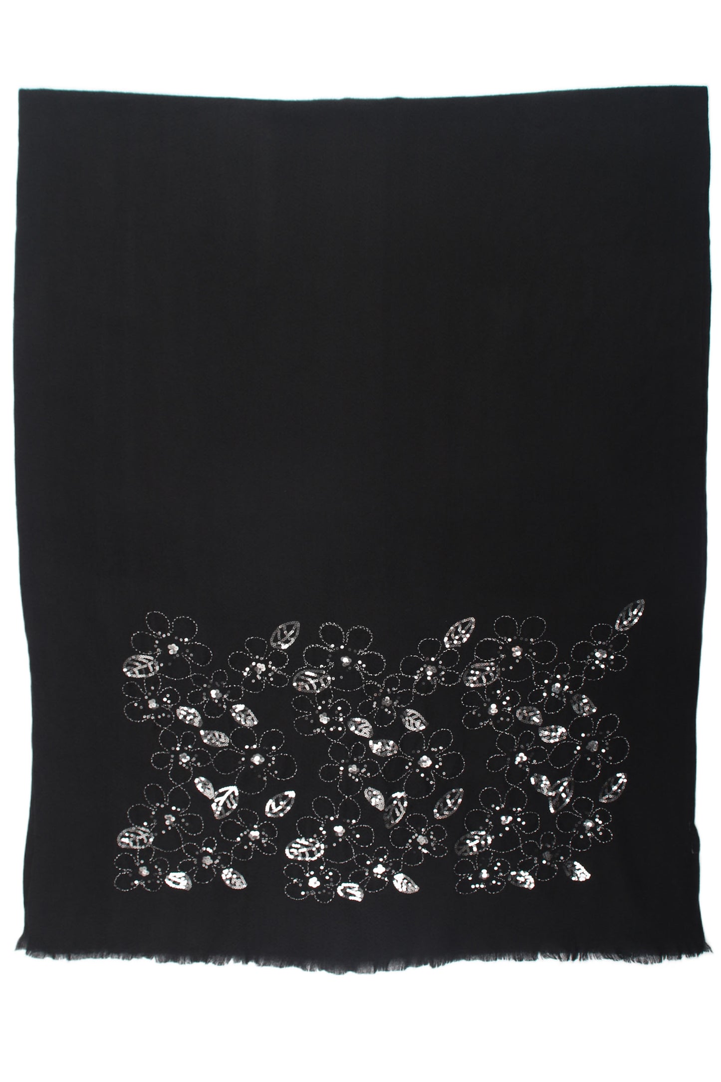 Écharpe FLEURS sequins noir