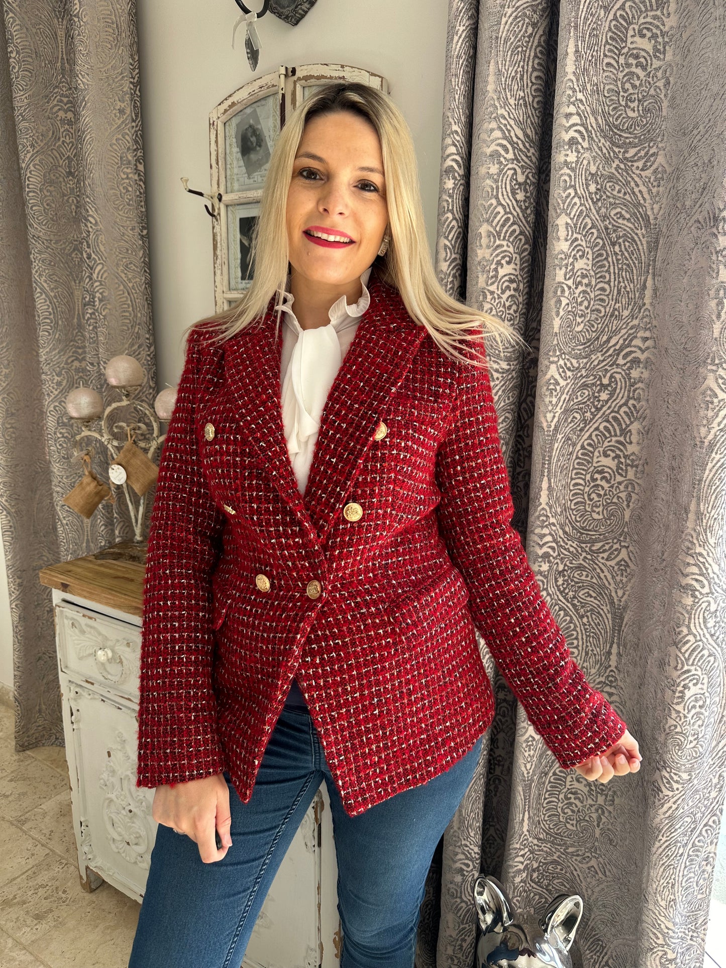 Blazer PARIS tweed rouge