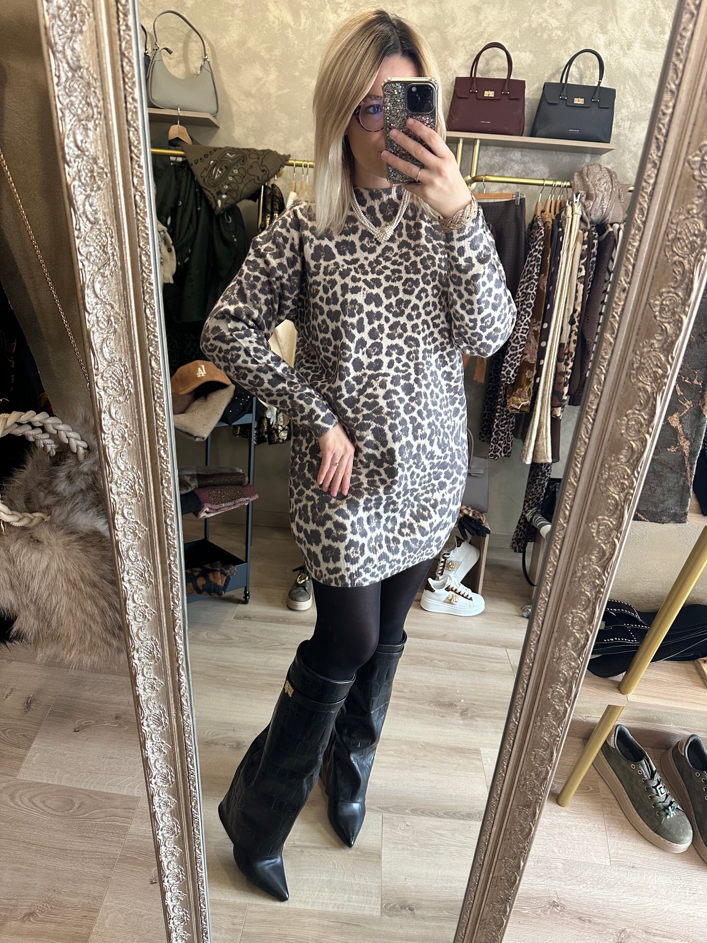 Robe pull LÉOPARD
