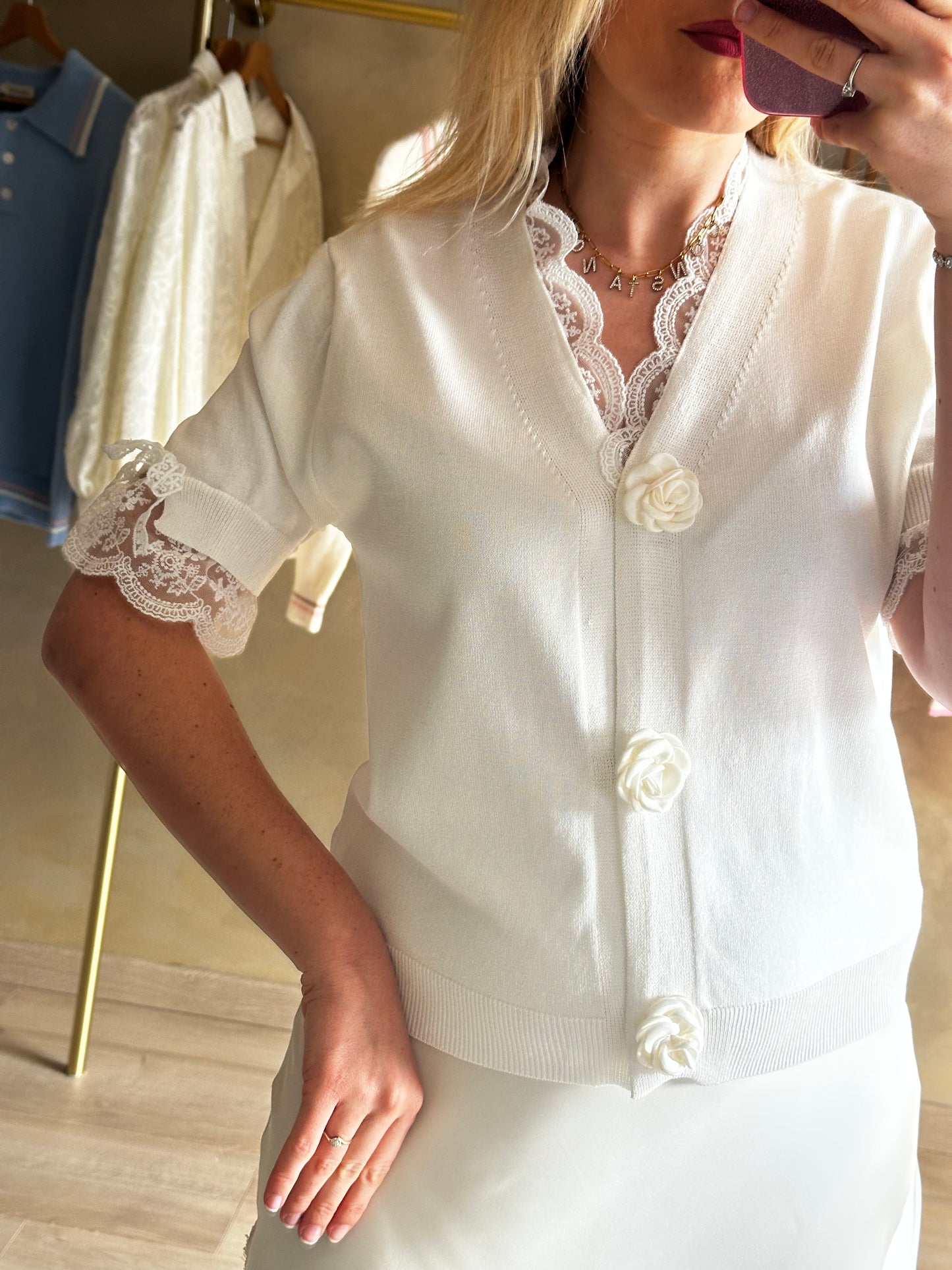 Cardigan dentelle blanc 🤍