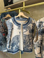Veste sans manches TUILERIES Toile de Jouy bleu