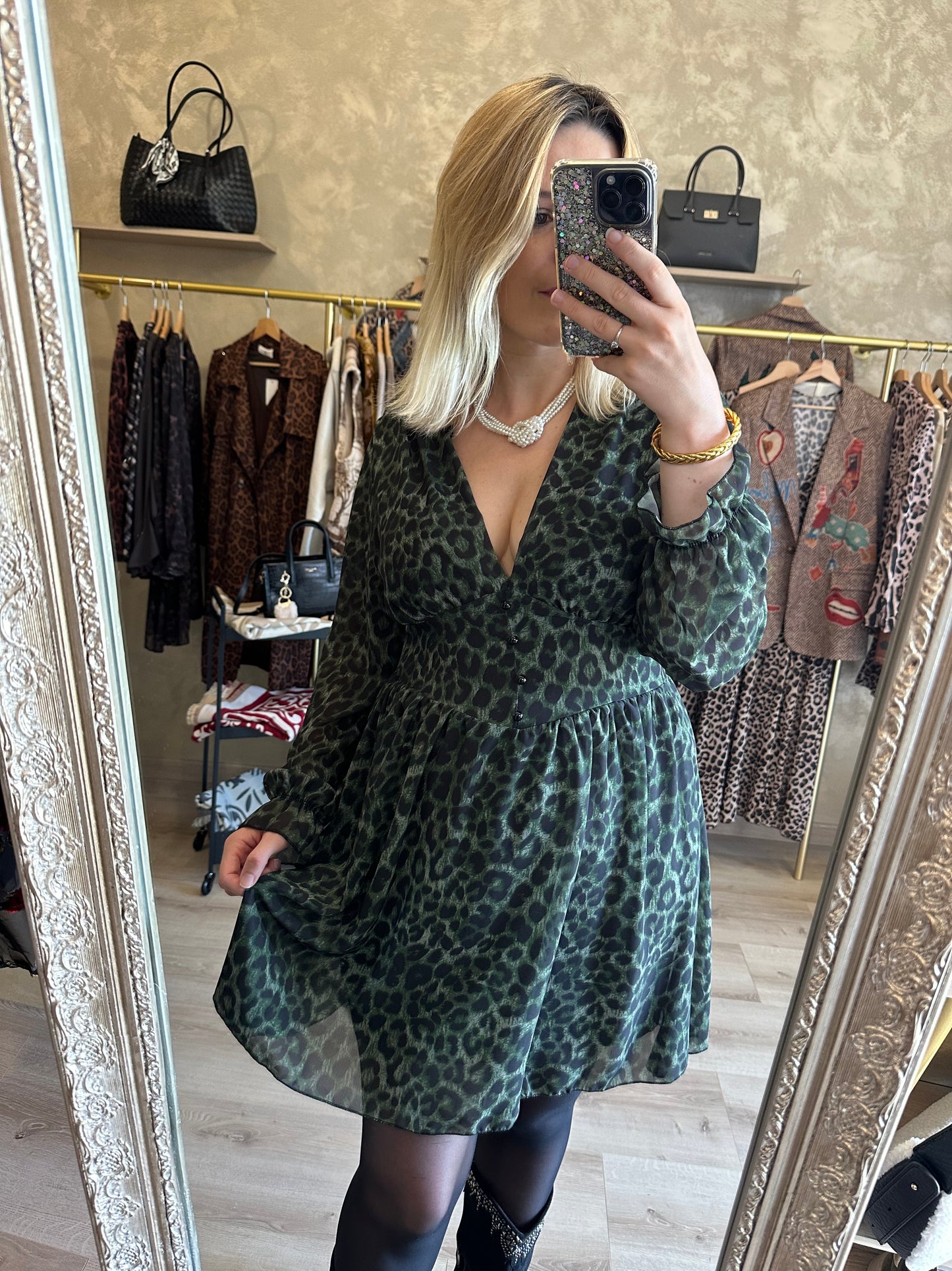 Robe PÉTRA léopard kaki