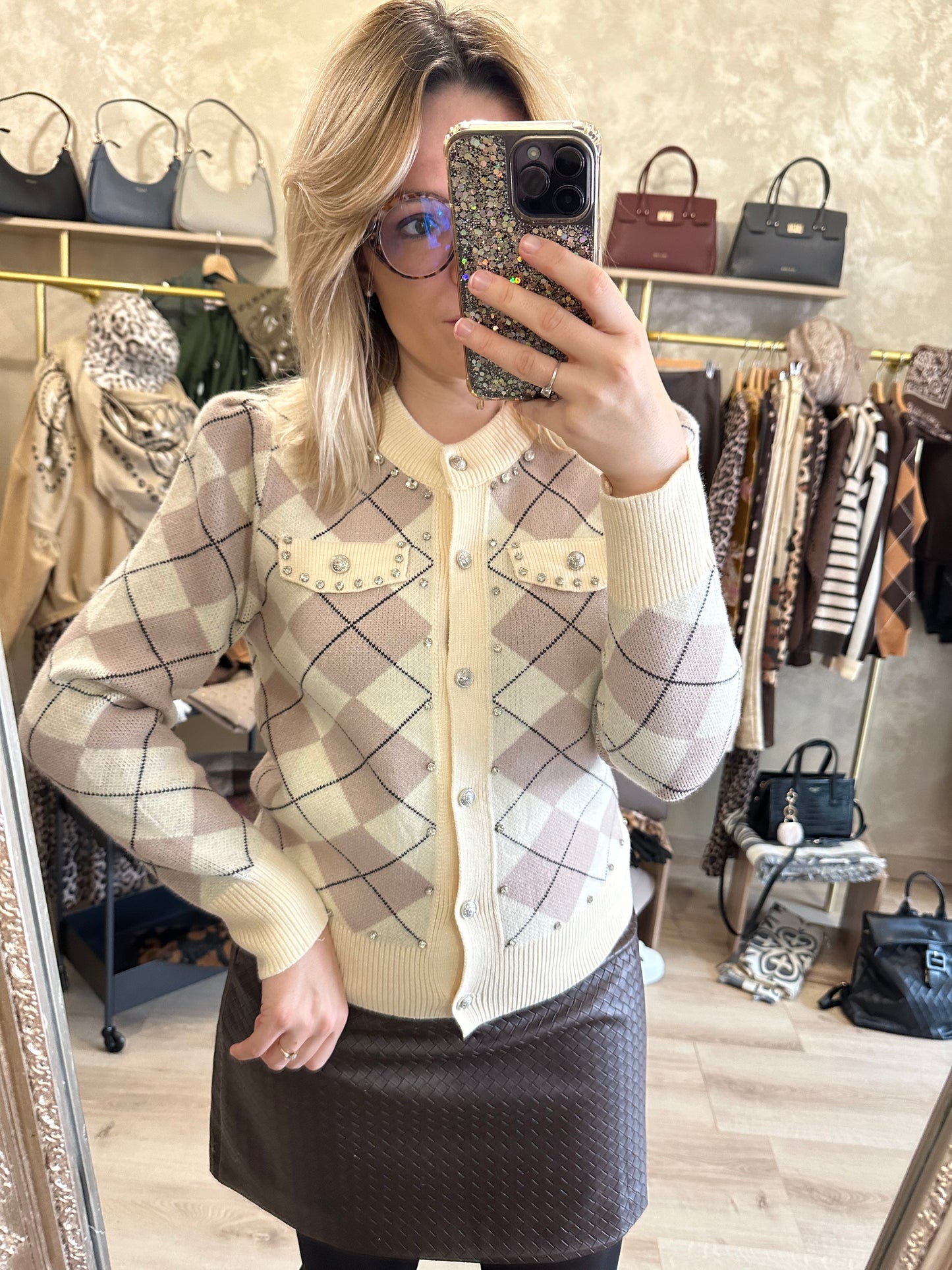 Cardigan JACQUARD strass