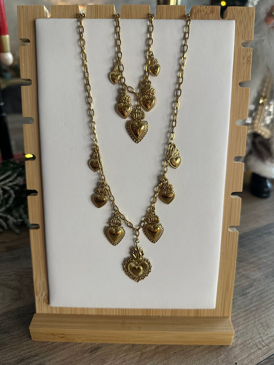 Collier et/ou bracelet CŒUR doré 💛