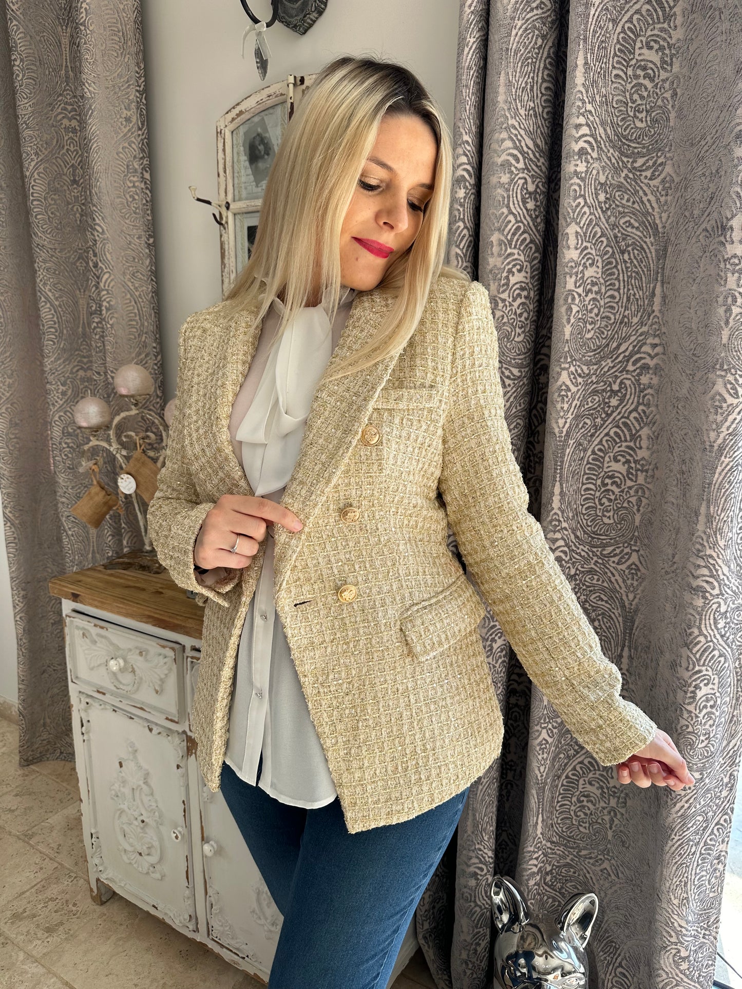 Blazer PARIS tweed doré