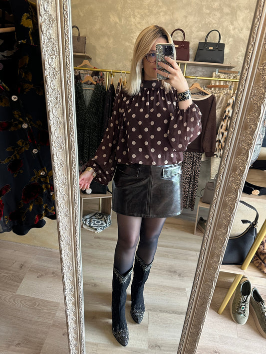 Blouse POIS chocolat