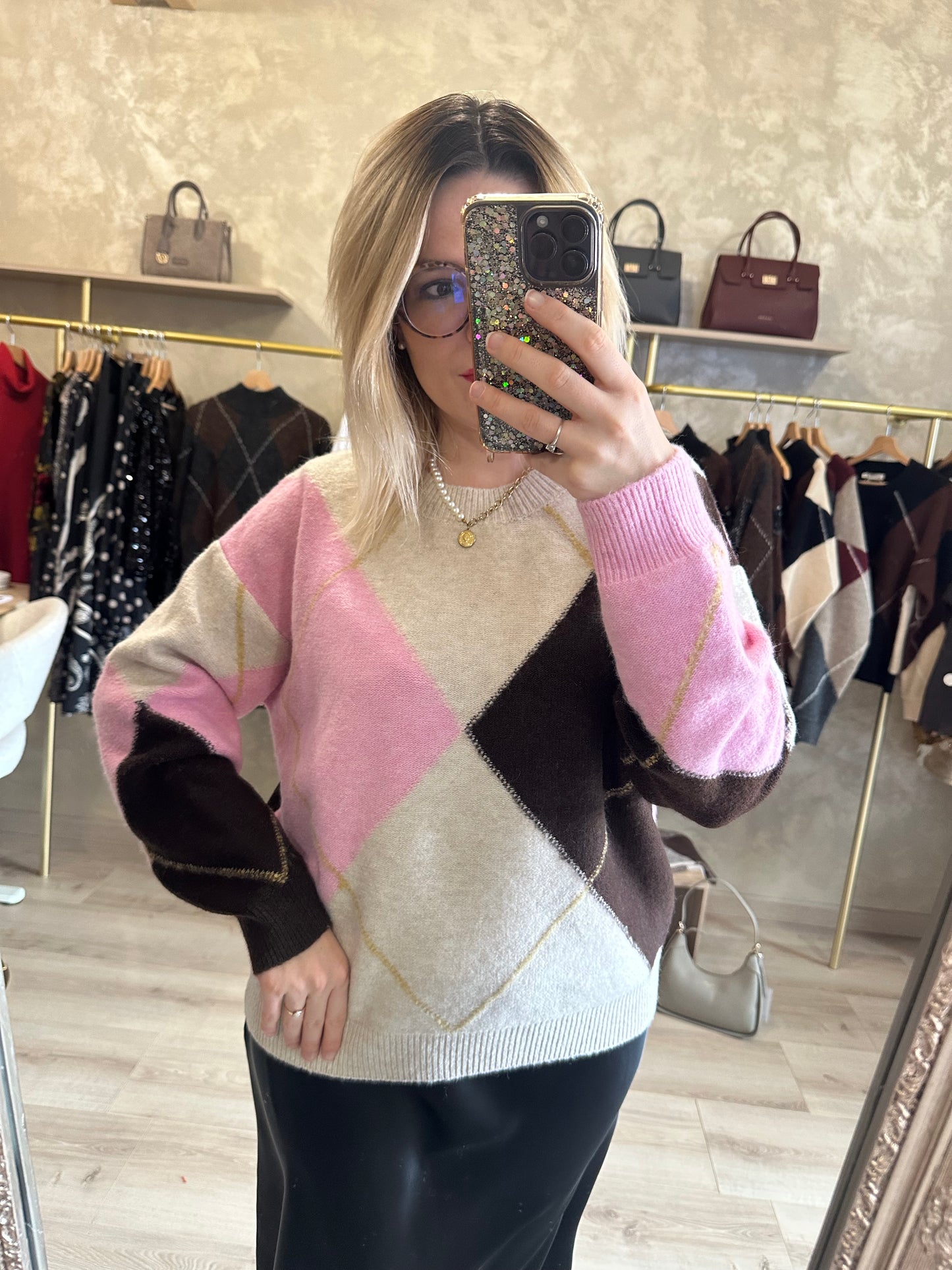 Pull BURLINGTON jacquard rose