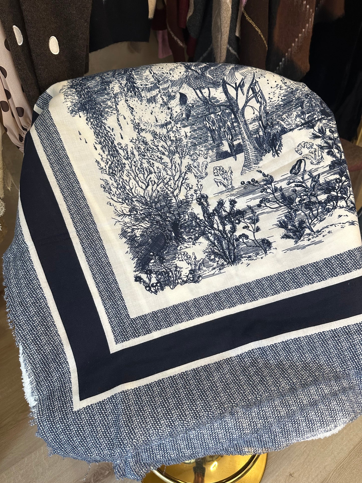 Écharpe TOILE DE JOUY bleu