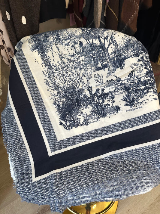 Écharpe TOILE DE JOUY bleu