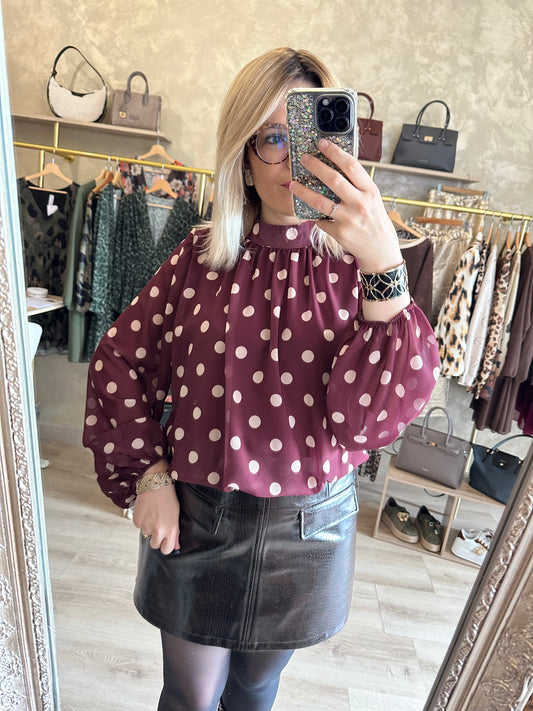 Blouse POIS bordeaux