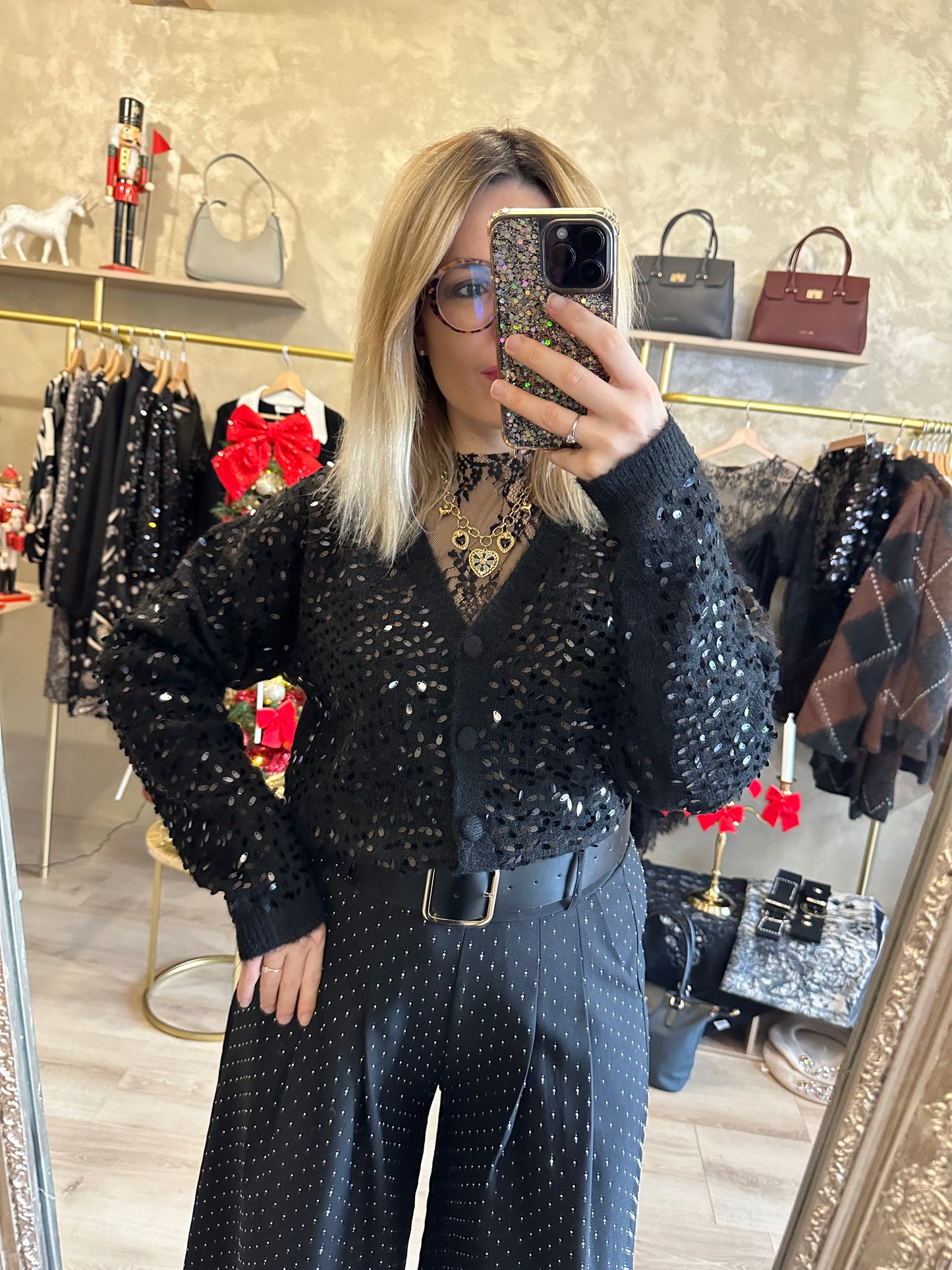 Gilet SEQUINS noir