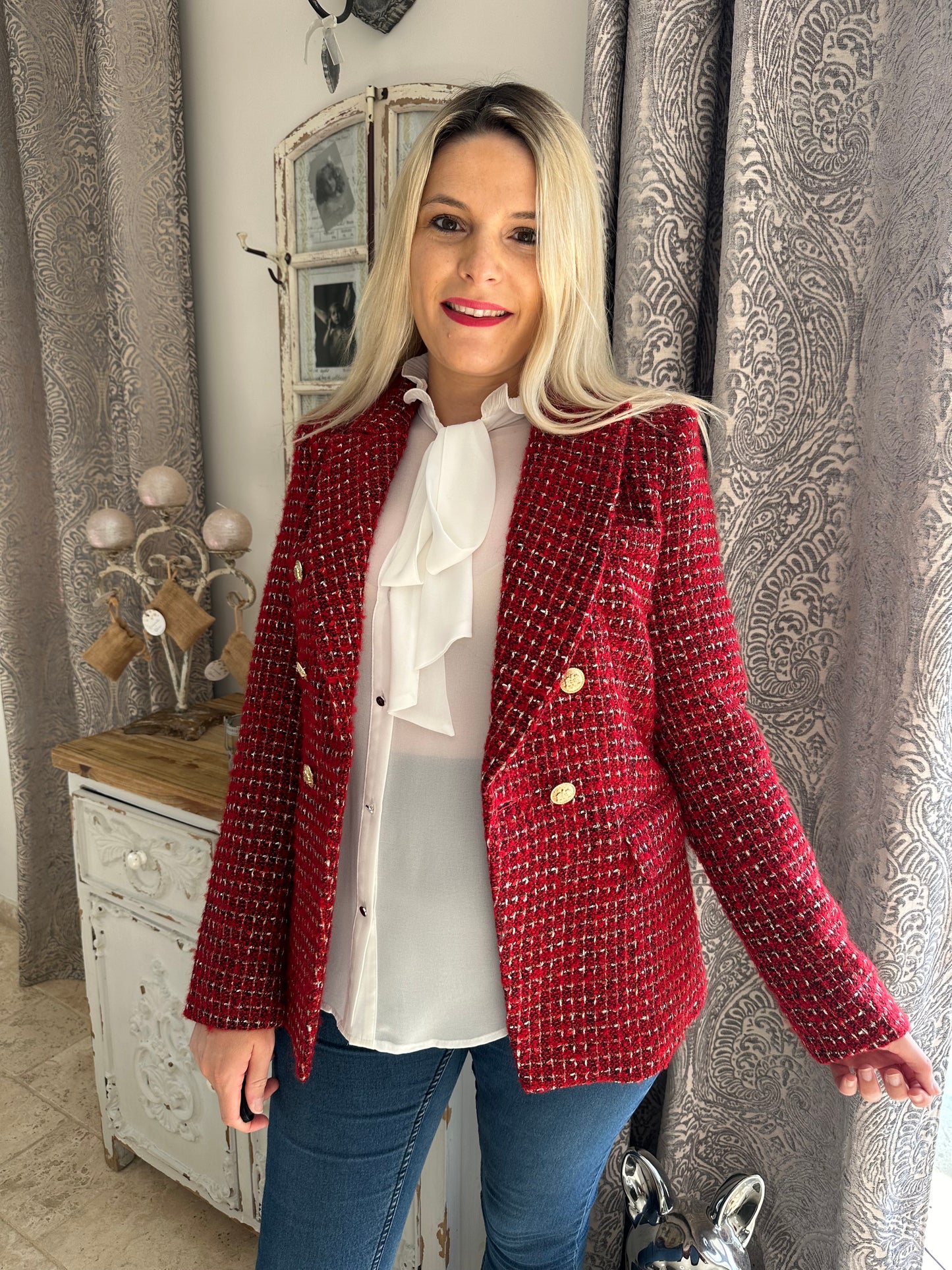 Blazer PARIS tweed rouge