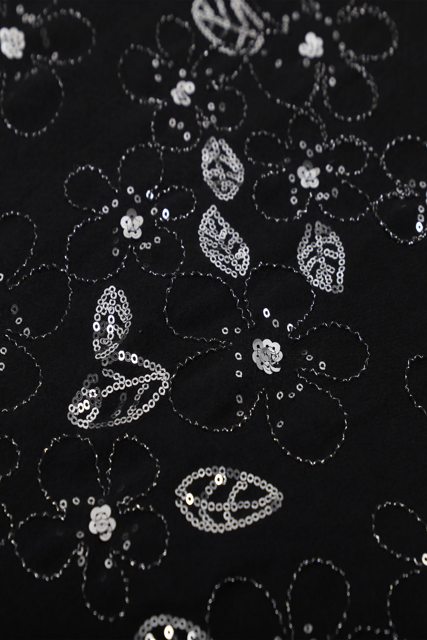 Écharpe FLEURS sequins noir