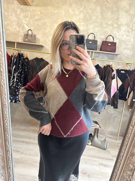 Pull BURLINGTON jacquard bordeaux