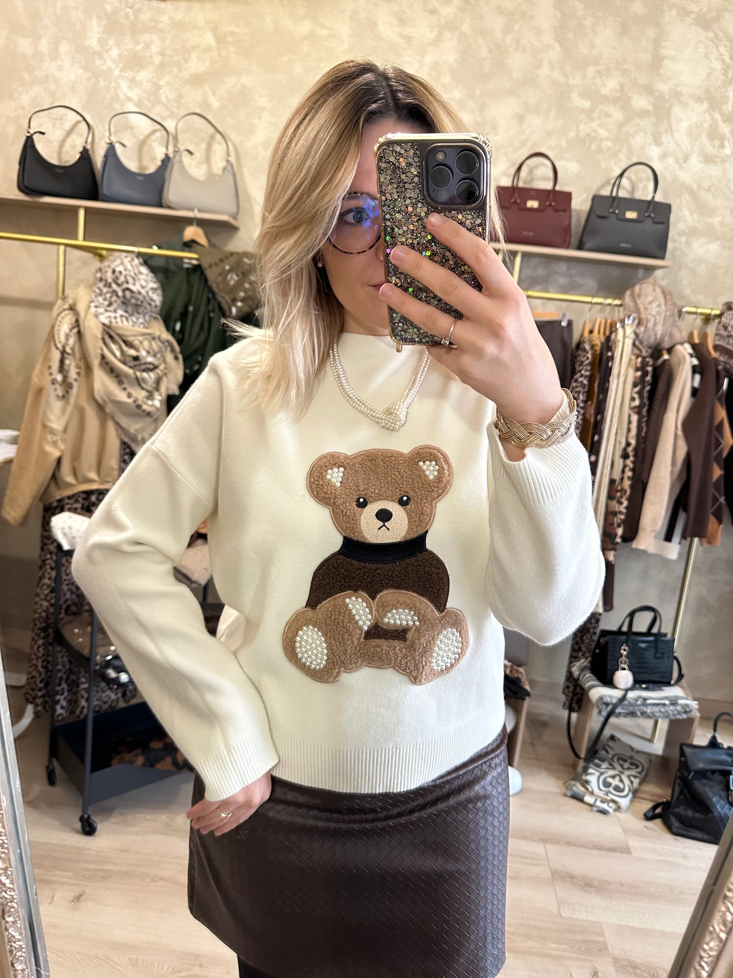 Pull TEDDY crème