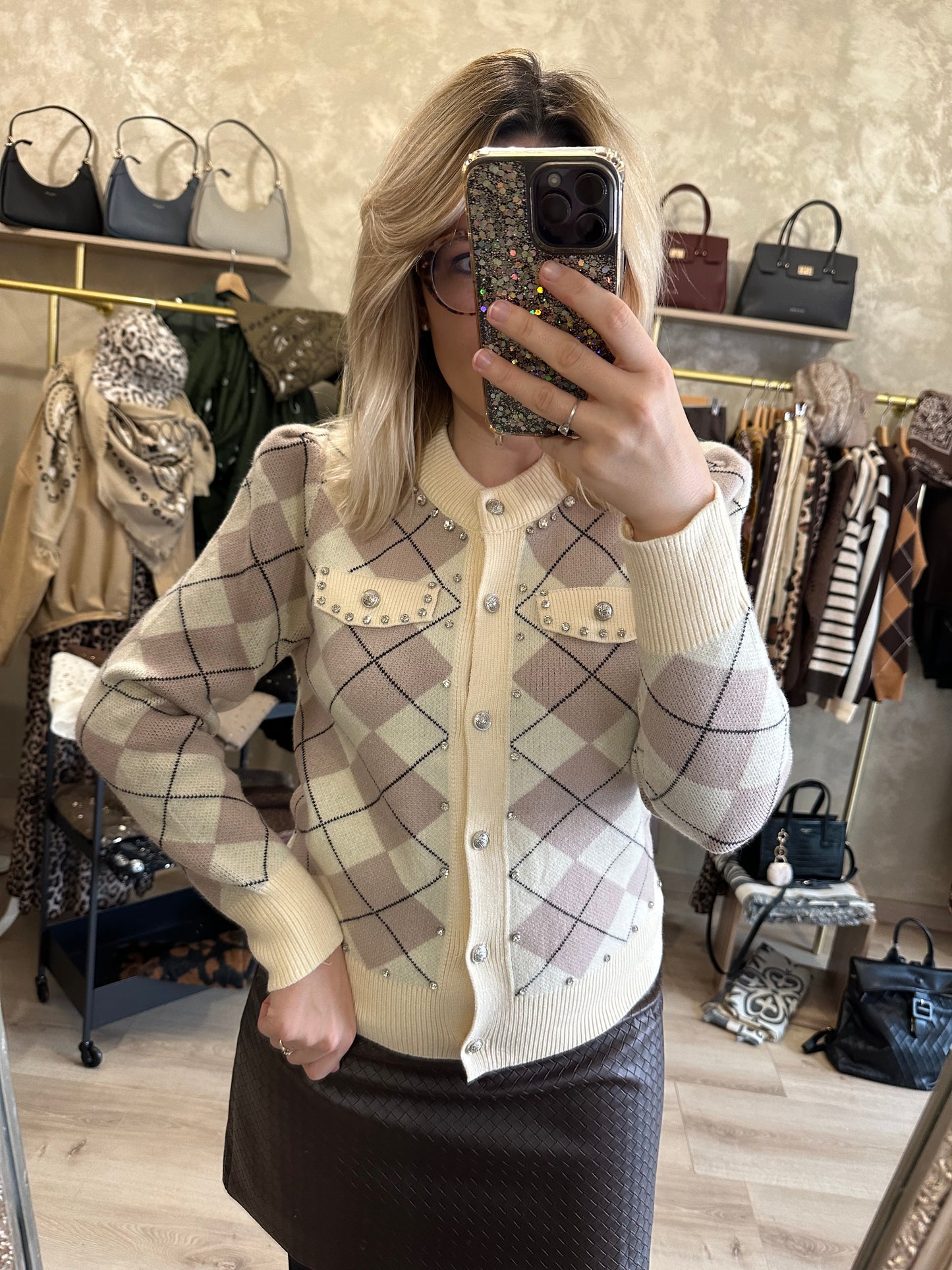 Cardigan JACQUARD strass