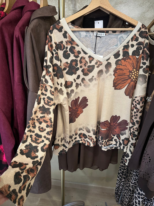 Haut lurex léopard