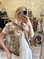 Veste sans manches TUILERIES Toile de Jouy camel