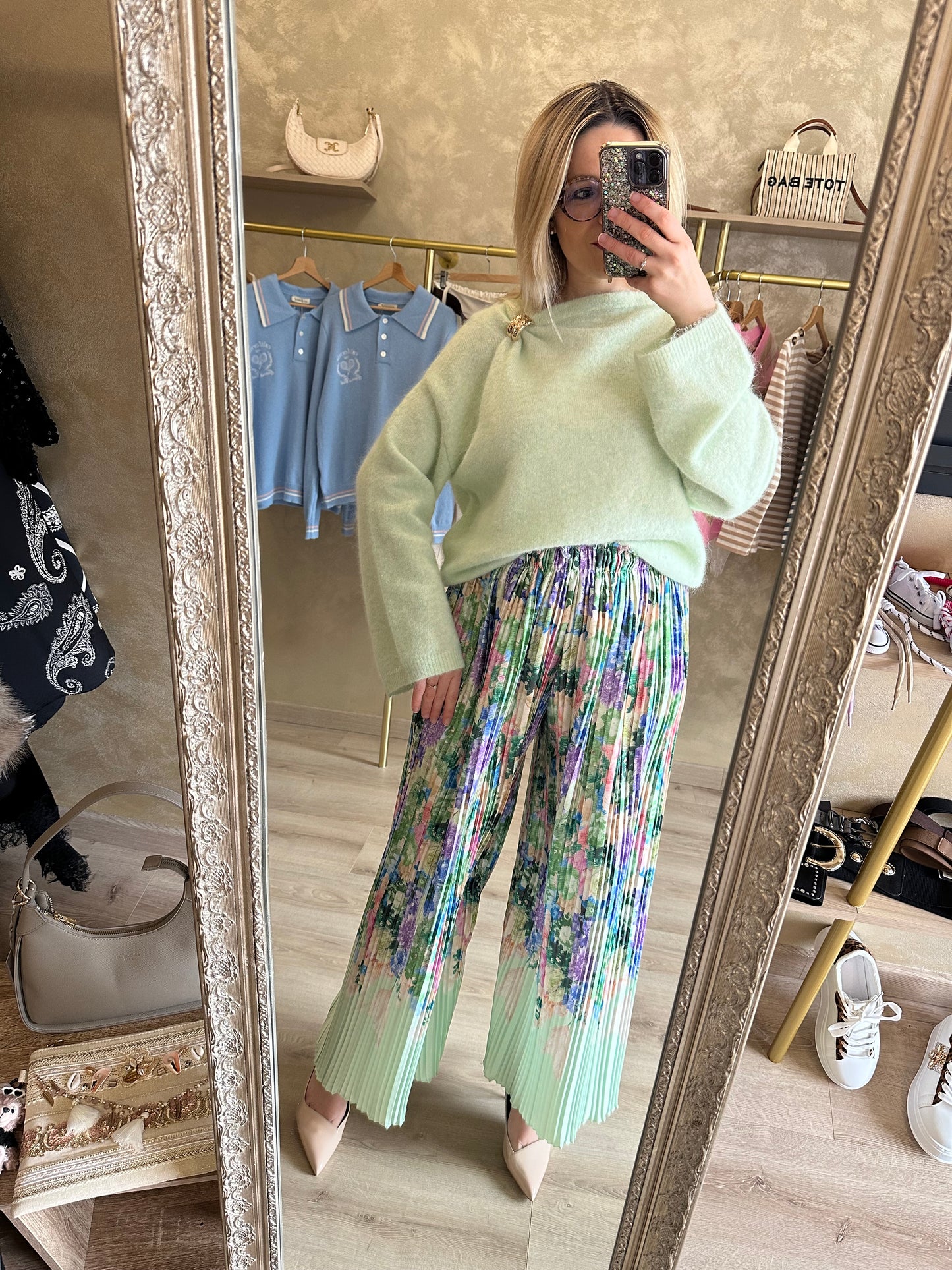 Pull BIJOUX vert pastel