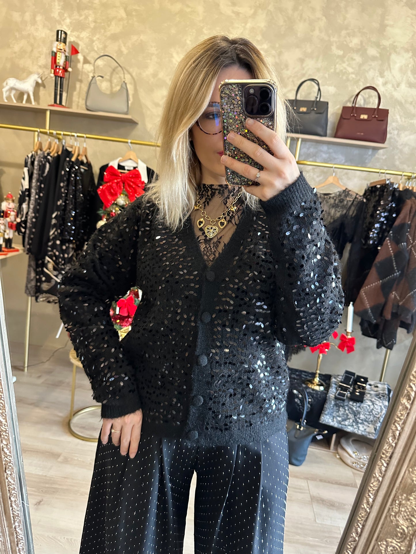Gilet SEQUINS noir