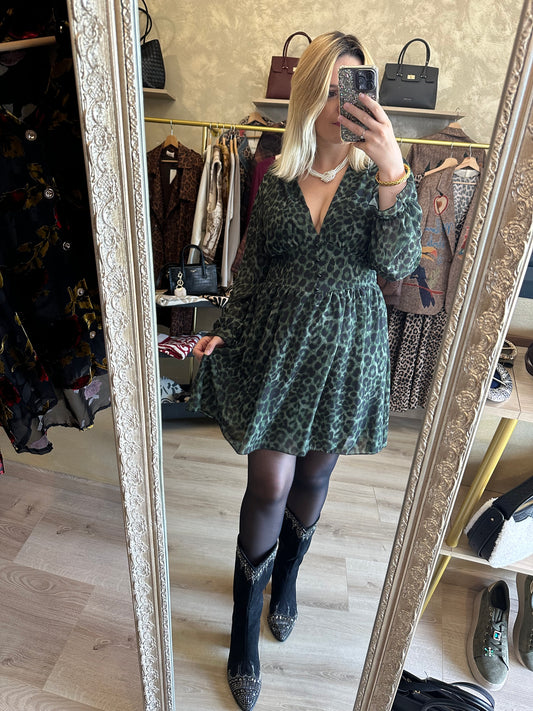 Robe PÉTRA léopard kaki