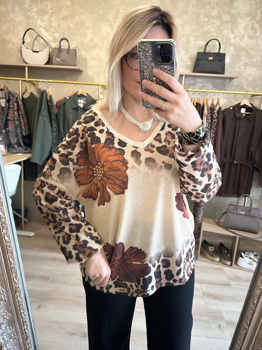 Haut lurex léopard