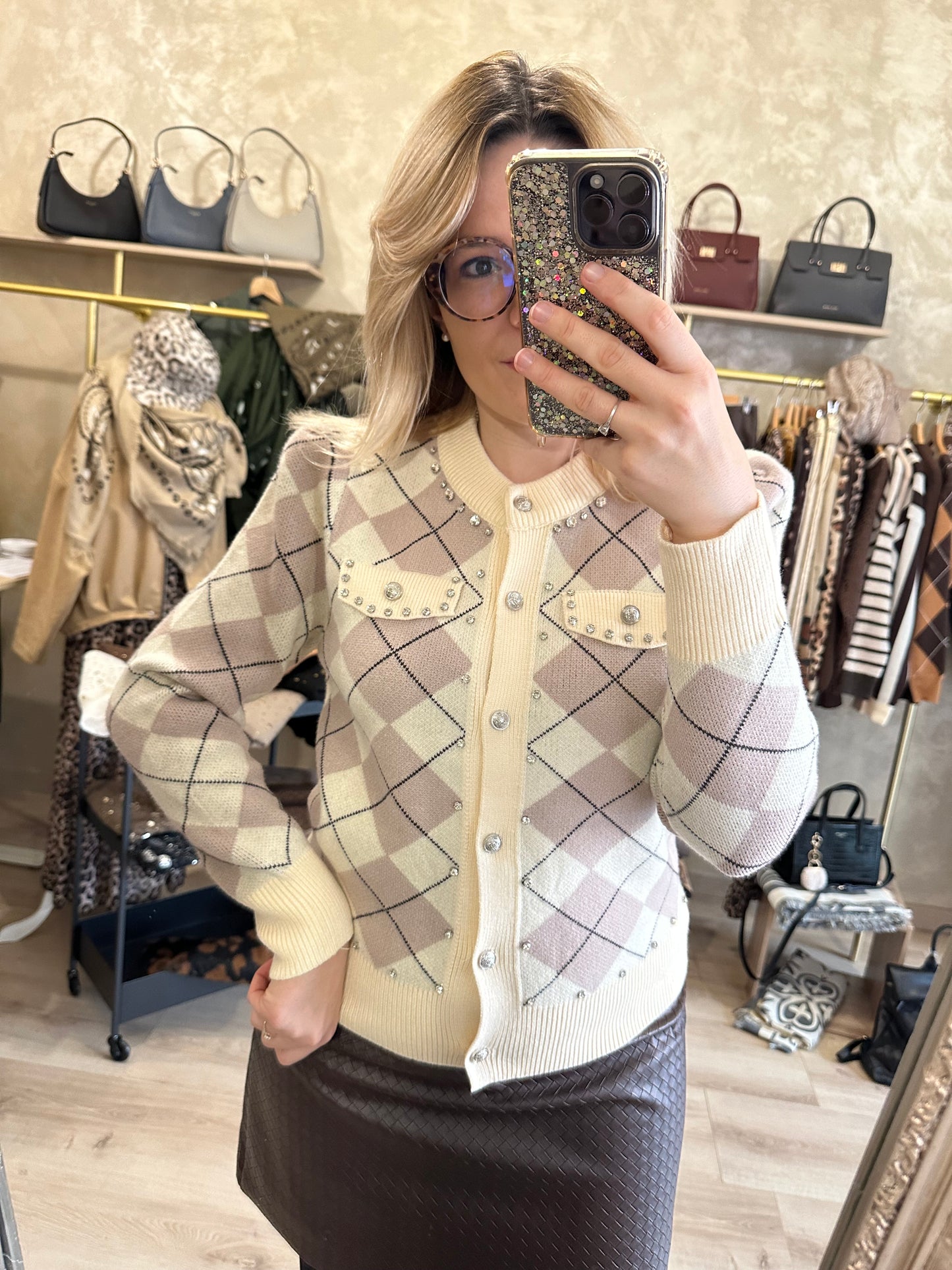 Cardigan JACQUARD strass